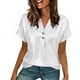 thumbnail image 1 of Manga Corta Fuera Del Hombro Tops para las Mujeres Brillante Color Sólido, un Hombro Empalmado Blusa para la Fiesta Diaria, 1 of 8