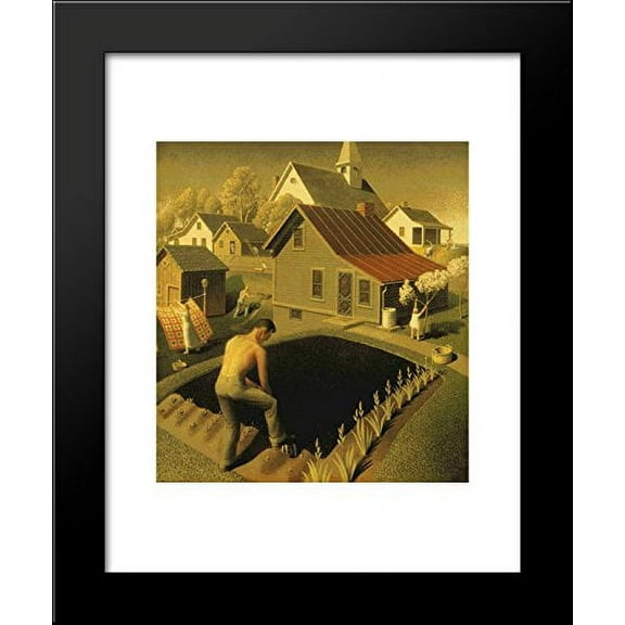 Spring In Town 20x24 Framed Art Print by Grant Wood