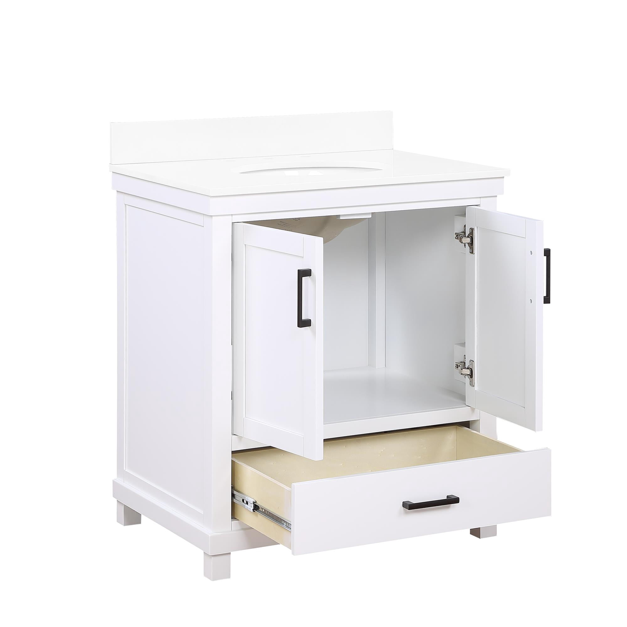 DHP Sunnybrooke 30 Inch Bathroom Vanity with Sink, White