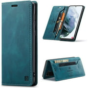 HAII Case for Galaxy S21 Ultra,PU Leather Folio Flip Wallet Case with Card Holster Stand Kickstand Magnetic Closure
