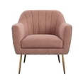 thumbnail image 4 of Rose Pink Accent Chair - Floral Print Fabric, Solid Wood Frame, 27" Wide, for Living Room or Bedroom. Easy Assembly, Stylish Seating., 4 of 8