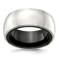 thumbnail image 1 of Edward Mirell Black Titanium & 925 Sterling Silver Polished Domed Ring Size: 11; for Adults and Teens; for Women and Men, 1 of 7