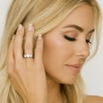 thumbnail image 2 of White Gold with Three Cubic Zirconia Stones Ring for Women by Hollywood Sensation Size: 7, Color: Rose Gold, 2 of 5