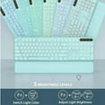 thumbnail image 6 of Wagpak Wireless Keyboard and Mouse Backlit - Retro Round Keycaps, Detachable Wrist Rest, Mint Green, New, 1 Count, 6 of 7