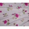 thumbnail image 4 of oneOone Polyester Lycra Fuschia Pink Fabric Stripe|Leaves & Floral Artistic Fabric For Sewing Printed Craft Fabric By The Yard 56 Inch Wide, 4 of 4