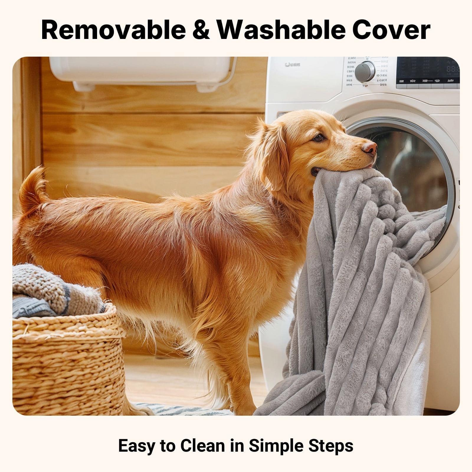 Veehoo Orthopedic Memory Foam Dog Bed, 7 Inch Thick Extra Large XXL Dog Bed for Senior Dogs with Ultra-Soft Fluffy Surface, Waterproof Liner, Removable Washable Cover and Non-Slip Bottom, 52"x36"x7"