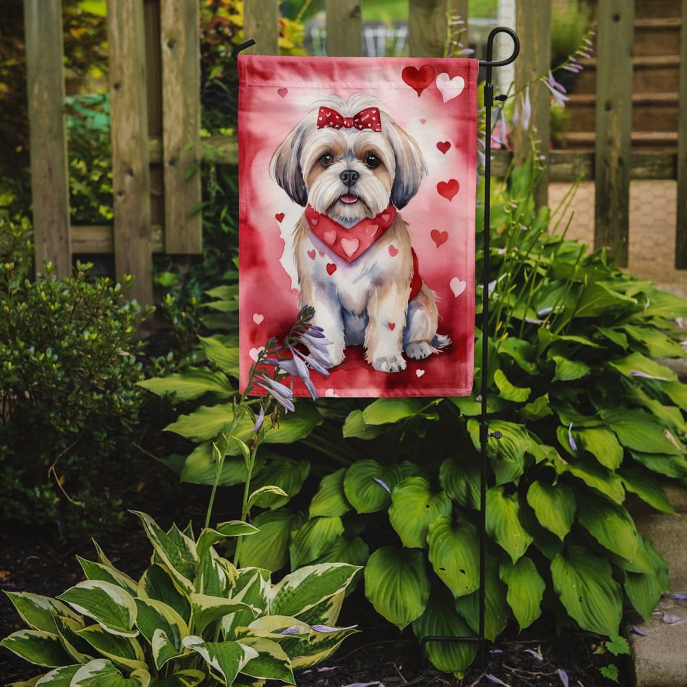 Lhasa Apso My Valentine Garden Flag 11.25 in x 15.5 in