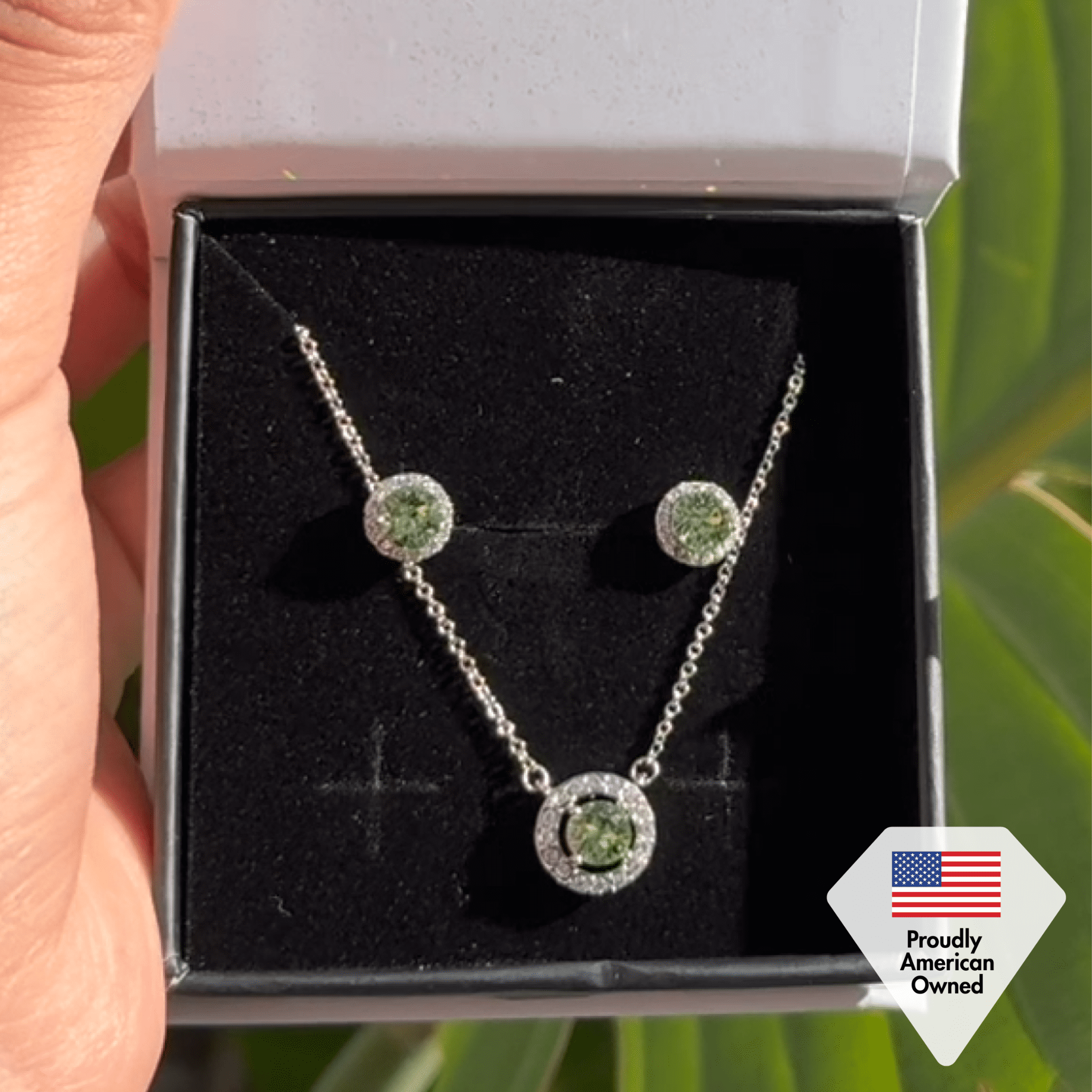 Cate & Chloe Royal January Birthstone 18k White Gold Plated Women Jewelry Set, Swarovski Crystals