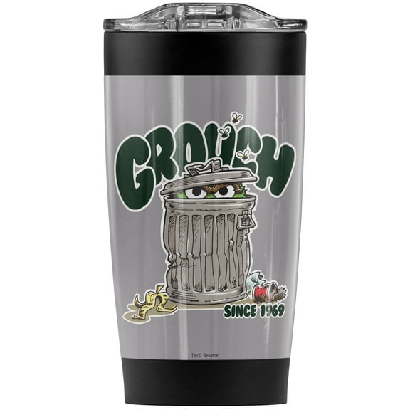 Sesame Street/Grouch Stainless Steel Tumbler 20 oz Coffee Travel Mug/Cup, Vacuum Insulated & Double Wall with Leakproof Sliding Lid | Great for Hot Drinks and Cold Beverages