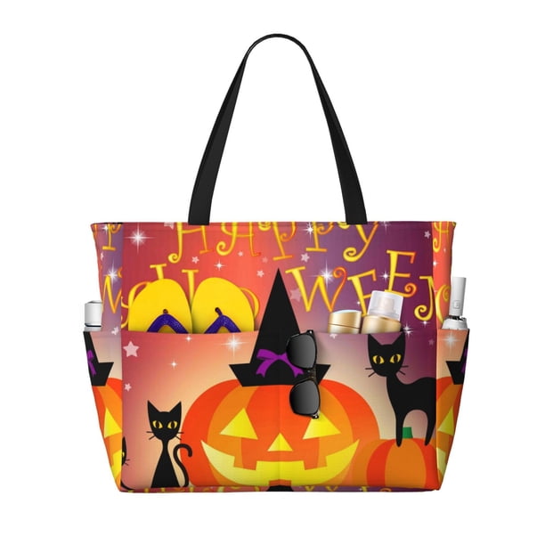 Easygdp Halloween Bolsa de Viaje de Playa de Gran Capacidad, Bolsa Tote Perfecta para la Playa, Escapadas de Fin de Semana y Viajes