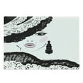 thumbnail image 1 of Teen Room Cutting Board, Baroque Abstract Woman Face and Patterned Hat Old Fashioned Design, Decorative Tempered Glass Cutting and Serving Board, Large Size, Charcoal Grey Pale Pink, by Ambesonne, 1 of 1