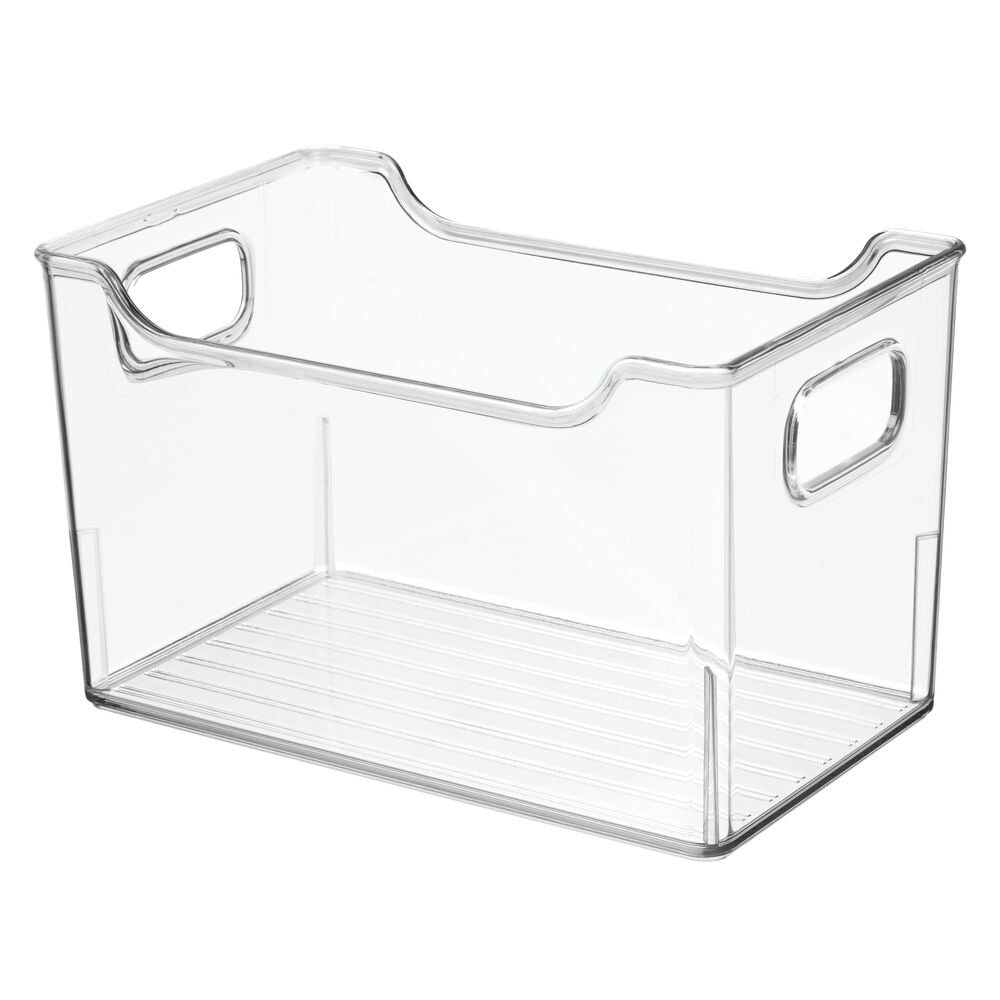 mDesign Deep Plastic Kitchen Storage Container Bins with Handles for