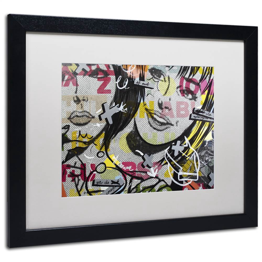 Trademark Fine Art "Apologies" Canvas Art by Dan Monteavaro White Matte, Black Frame