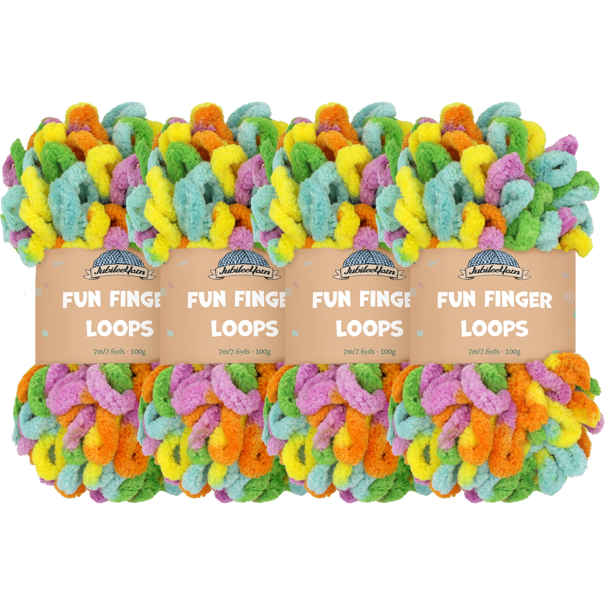 JubileeYarn Fun Finger Loops Yarn Polyester Jumbo Loop Yarn 100g