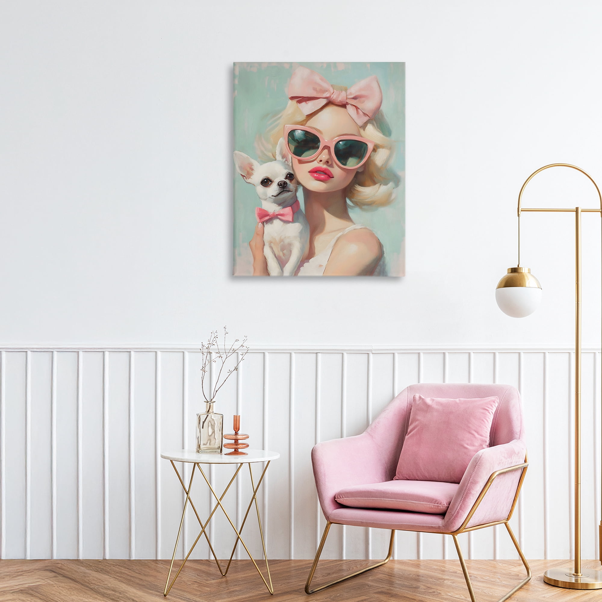 Stupell Industries Girl with Chihuahua Canvas Wall Art, design by The Prints Vibe