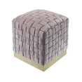 thumbnail image 2 of Nicole Miller Janice Velvet Ottoman Hand Woven Gold Stainless Steel Base Cube 1 PC, Lilac/Gold, 2 of 7