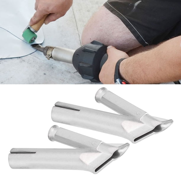 Boquilla de pistola de soldadura de 2 piezas, boquilla de pistola de aire caliente de acero inoxidable, accesorios de pistola de calor de soldadura de boquilla plana, para soldar lámina de plástico PP Khall Venta Caliente
