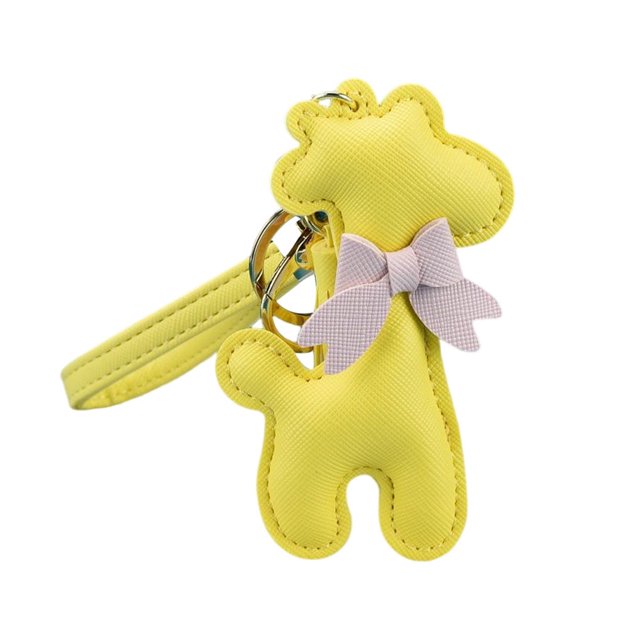 sweethay Soporte para llavero de PU, llavero de Animal para el hogar, , bolso, cartera, bolso, decoración colgante, colgante para mujer Accesorios de disfraces Amarillo