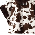 thumbnail image 4 of Fewfanhot Faux Fur Trim Cute Cow Print Poncho Cape, Warm Fleece Lined Open Front Wrap Coat for Women Winter, 4 of 5
