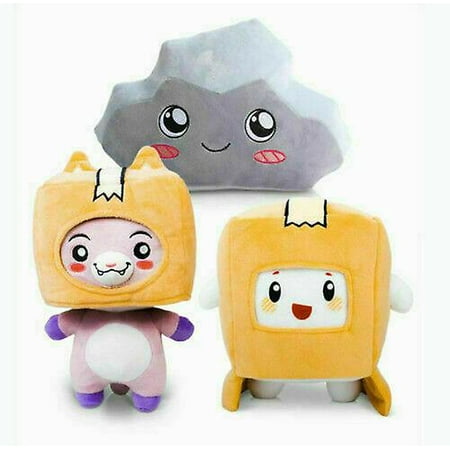 Lankybox Boxy + Foxy + Rocky Plush Soft Stuffed Toy Kid Plushie Doll ...