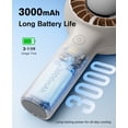 thumbnail image 4 of Ventilador de Mano, Ventilador Personal Recargable de 3000mAh con Pantalla LED, Viento Turbo de 5 Velocidades, Ventilador de Escritorio Portátil con Base y Cordón para Viaje, Playa, Crucero, Oficina, 4 of 8