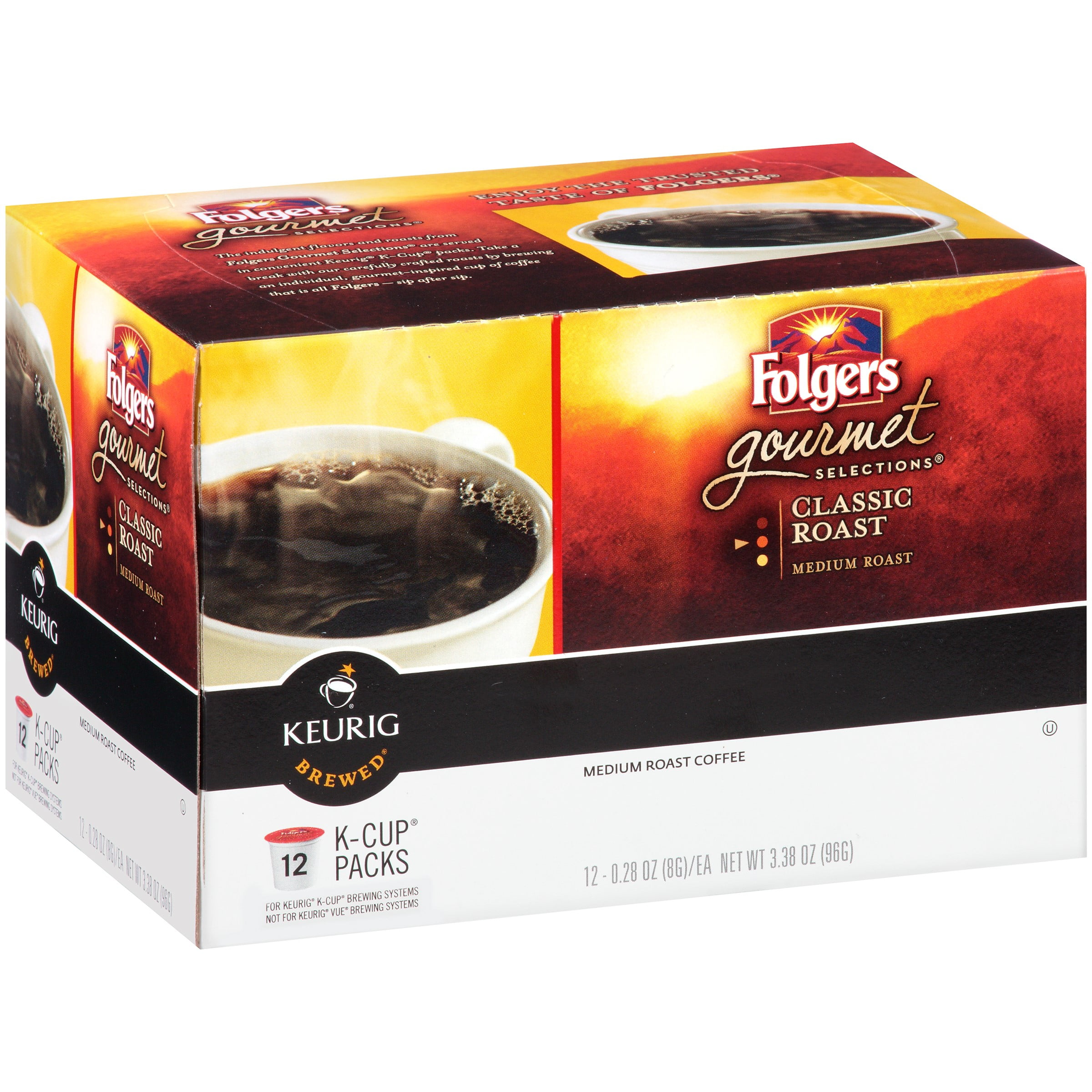 Folgers Single Serve Coffee for Keurig, Gourmet Selections Classic, 12