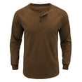 thumbnail image 2 of pstuiky camisa de manga larga para hombre, Suéter deportivo informal de color liso con cuello redondo y botones para hombre, blusa de manga larga con cuello redondo camisetas de hombre l, 2 of 4