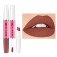 thumbnail image 1 of Brillant à Lèvres Mat 2 en 1, Gloss Longue Tenue Imperméable en Velours, Brillant à Lèvres Hautement Pigmenté, Ne Colle Pas au Verre et Ne Déteint Pas, Rouge à Lèvres Maquillage pour Femmes et Filles (Couleur:09), 1 of 7