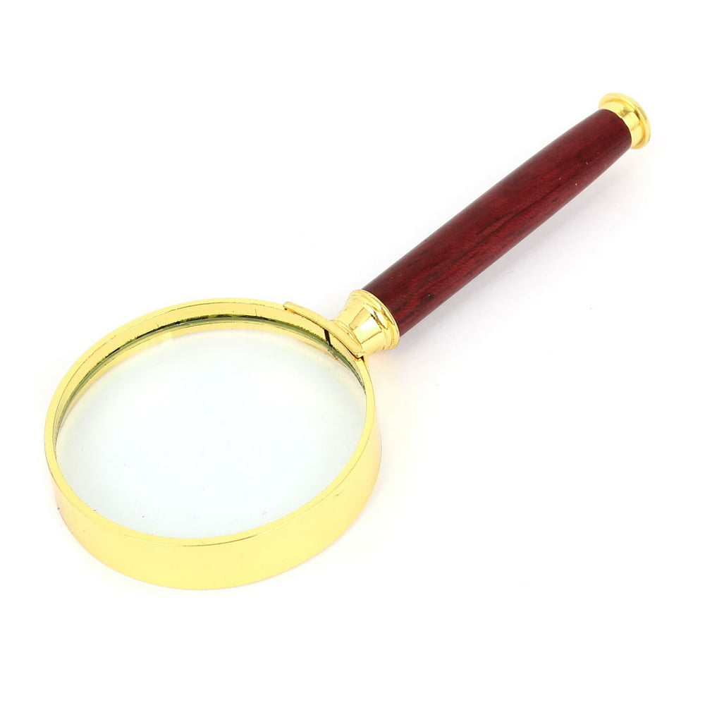 Wooden Grip 50mm Dia 10X Magnification Magnifying Glass Loupe Magnifier