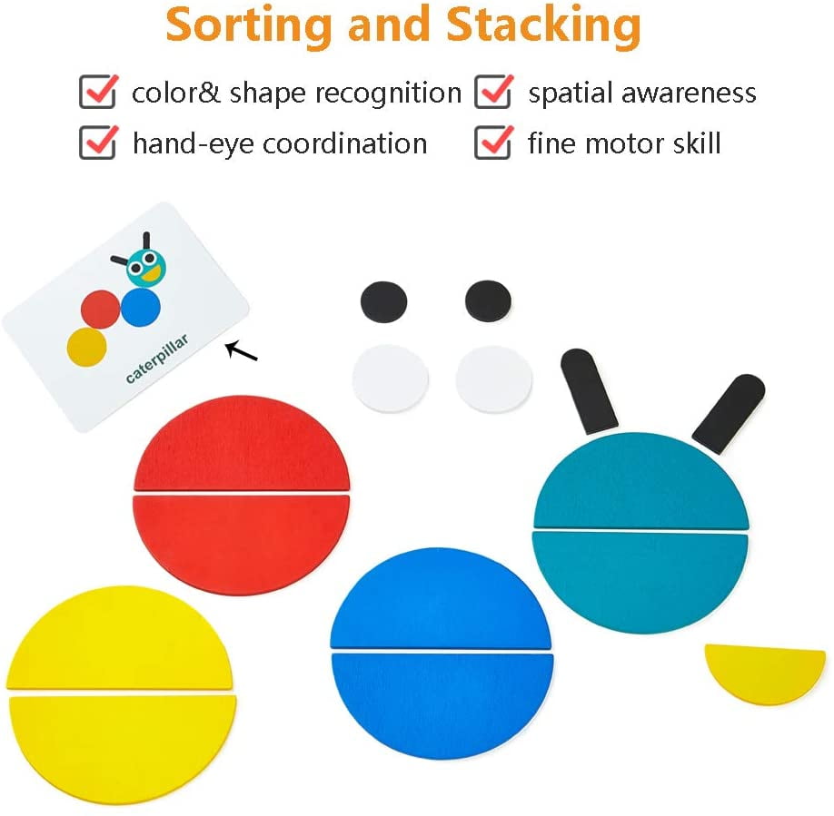 Daoxiang Wooden Pattern Blocks 36 Shapes+60 Cards Montessori Educational Toys Gift for Toddlers Kids Boys Girls Animals Jigsaw Geometric Shape Puzzle Sorting and Stacking Games Daoxiang Wooden Pattern Blocks 36 Shapes+60 Cards Montessori Educational Toys Gift for Toddlers Kids Boys Girls Animals Jigsaw Geometric Shape Puzzle Sorting and Stacking Games
