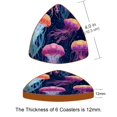 thumbnail image 3 of HemaKayy Set of 6 Decorative Coasters for Drinks, Waterproof Leather Drink Coaster with Double Side Non-Slip Surface for Cup Kitchen Home Housewarming Gift, Rectangle 4" - Ocean Sea Jellyfish, 3 of 7