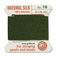 thumbnail image 3 of Griffin Silk Bead Cord Perlseide – Olive Color – Size 16 (1.05mm) – 2 Meters per Card – Stainless Steel Needle Attached – for Knotting Pearls, Gemstones, Crystals and Beads, 3 of 5