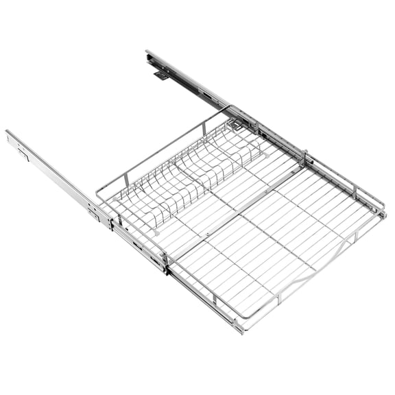 KFFKFF Pull-Out Cabinet Organizer 19.69"W x 21.06"D, Steel Sliding Drawers for Kitchen, Bathroom, Pantry, and Home Storage, Chrome-Plated Finish, Durable Sliding Shelves for Base Cabinets