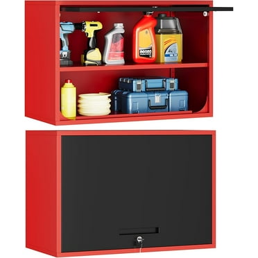 MIDOQN Metal Garage Wall Cabinet,  Garage Storage Cabinet with Locking Doors and Adjustable Shelves Heavy Duty Wall Tool Cabinetfor Garage,Warehouse ,Basement