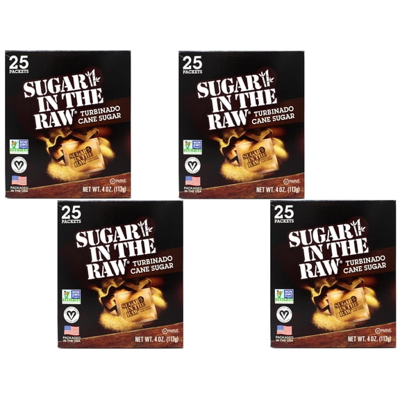 Sugar In The Raw Sugar Packets 25 Count 4 Oz (Pack of 4)