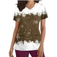 thumbnail image 2 of Wancir Christmas Scrub Tops Women Plus Size Scrub Shirt Nurse Uniforms Xmas Print Tunic Tops with Pockets, 2 of 5