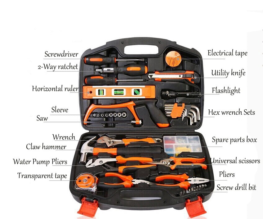 Tool Kit Garden Repair Tools DIY Hard 100 PCS Handy Box Home Household Case Set