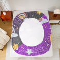 thumbnail image 4 of Manfei Glitter Cloud Rainbow Fitted Sheet Queen, Dreamy Stars Horoscope Bedding, Purple, 3 Pieces, 1 Fitted Sheet and 2 Pillowcases, 4 of 6