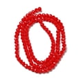 thumbnail image 2 of Opaque Solid Color Crystal Glass Rondelle Beads Strands Faceted Red 3.5x2.5~3mm Hole: 1mm about 138pcs/strand 12.9 inch, 2 of 3