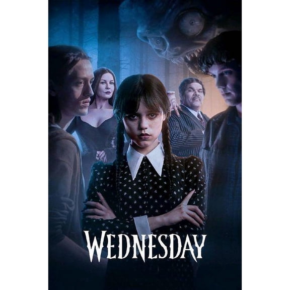 Wednesday diamond painting set (for adults) 5D DIY character diamond art set (for beginners) round full diamond diamond painting gemstone art crafts (home wall decoration gift)