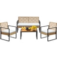 thumbnail image 2 of Lacoo 4 Pieces Patio Furniture Sets Rattan Chair Conversation Sofa for Garden, 2 of 7