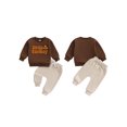 thumbnail image 2 of Toddler Boy Thanksgiving Outfits Letter Turkey Embroidery Long Sleeve Round Neck Pullover + Elastic Waist Solid Pants 2 Pcs Set, 2 of 6
