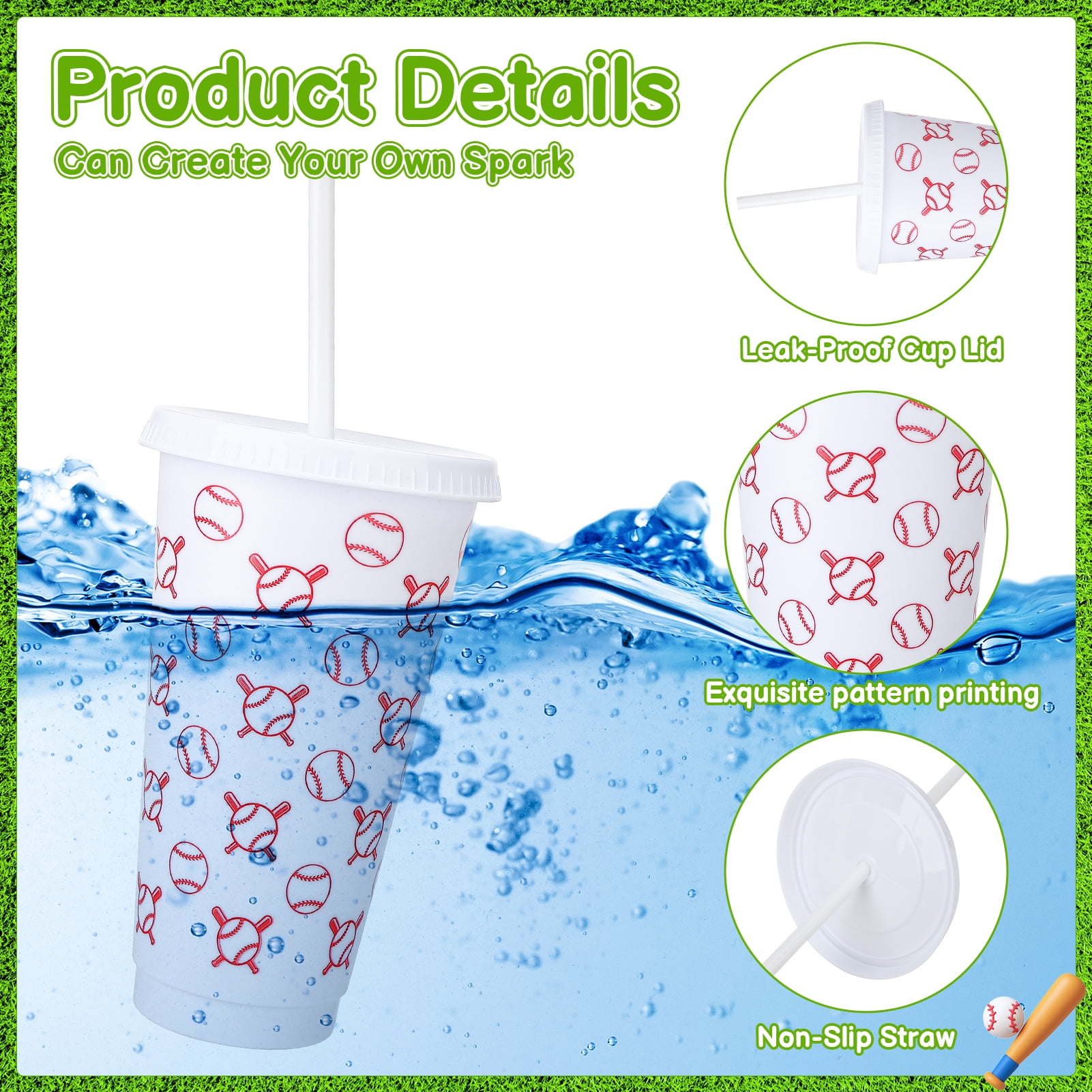 sixwipe 99 Pcs Baseball Party Favors, Baseball Goodie Bag Stuffers with Mini Stress Balls, Baseball Party Cups, Keychains, Stickers Bulk for Baseball Themed Birthday Party Supplies, Classroom Reward