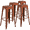 Orange, variant on Flash Furniture Kai Commercial Grade 4 Pack 30" High Backless Distressed Black Metal Indoor-Outdoor Barstool