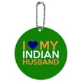 thumbnail image 1 of I Love My Indian Husband Round Luggage ID Tag Card Suitcase Carry-On, 1 of 7