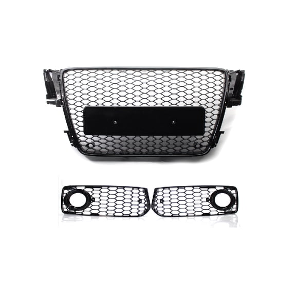 Ladcaser Honeycomb Front Grill Fog Light Grille Covers Compatible for Audi A5 S-line S5 2008-2012, OE 8T0853651