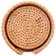 thumbnail image 2 of 24Pcs/ Drink Coasters Set for Kungfu Tea Accessories Round Tableware Placemat Dish Mat Rattan Weave Cup Mat 8cm, 2 of 7