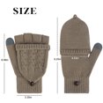 thumbnail image 4 of Woaeety 2Pcs  Winter Fingerless Gloves Mittens for Women Men Warm Wool Knitted Convertible Flip Top Mittens Cold WeatherBlack and Brown, 4 of 13