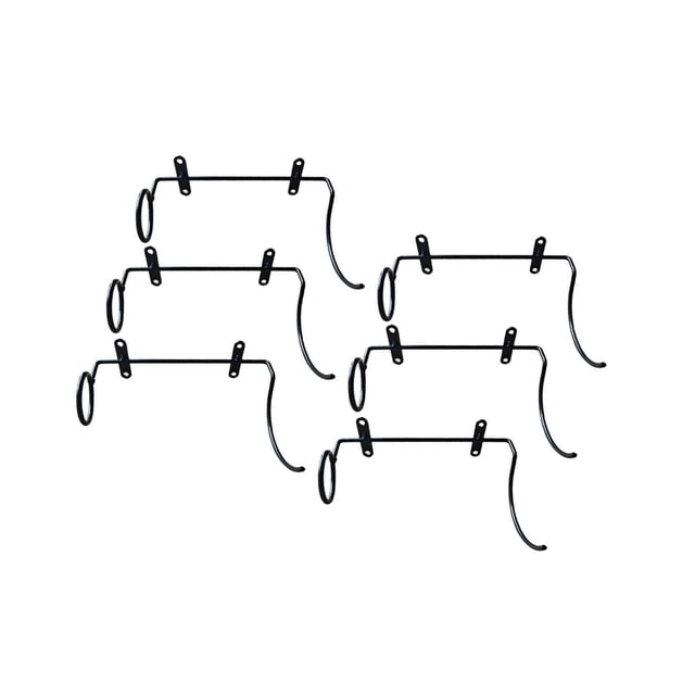 kurtrusly 6x Iron Wall Mounted Wine Rack Multifunction for Wine Storage Home Bar Right