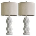 Oneach Farmhouse White Table Lamp Set of 2 for Living Room Bedroom 24.5